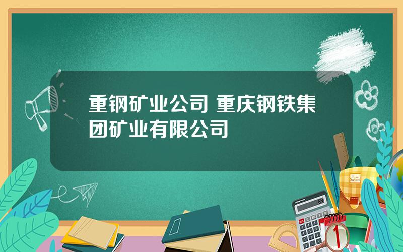 重钢矿业公司 重庆钢铁集团矿业有限公司